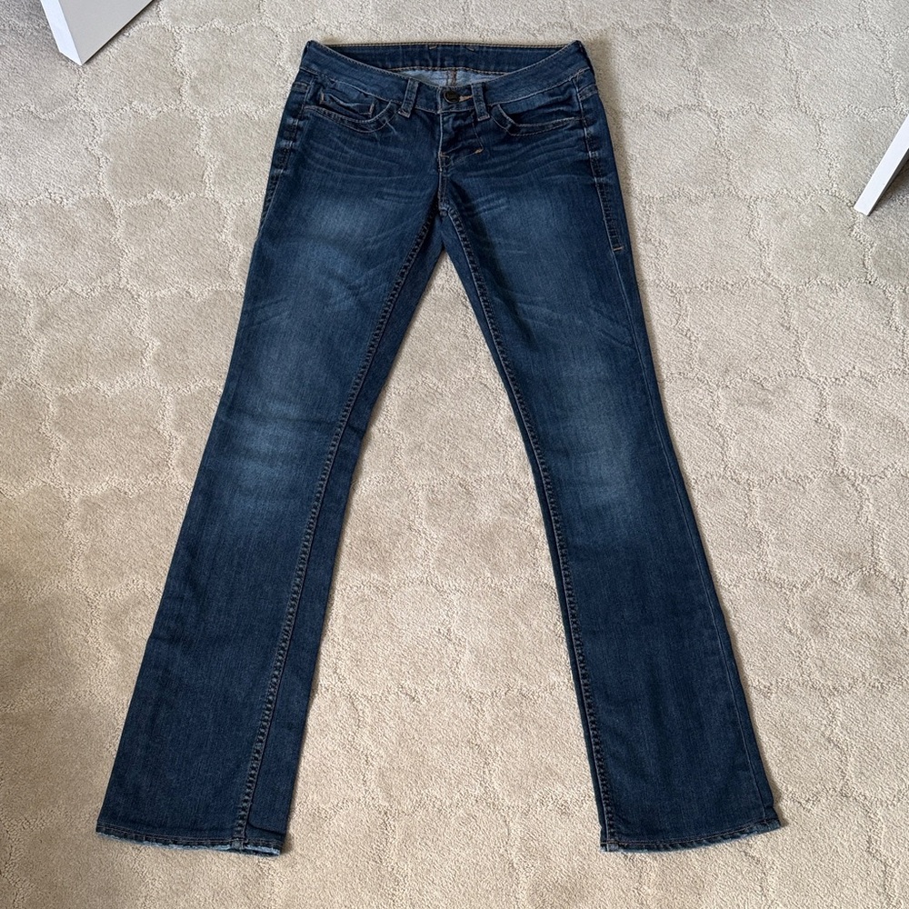 William Rast Dark Blue Low Rise Boot Cut Jeans Sz 24